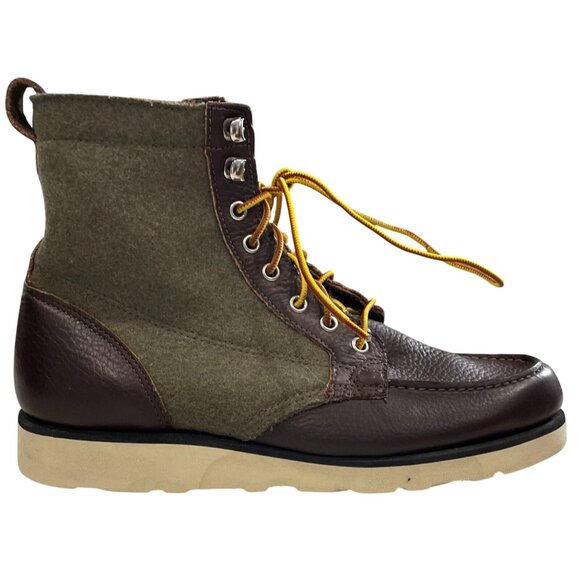 Sebago Stockton Boots size 8 Brown Forest Green Wool Leather Vibram Utility Work main image 13